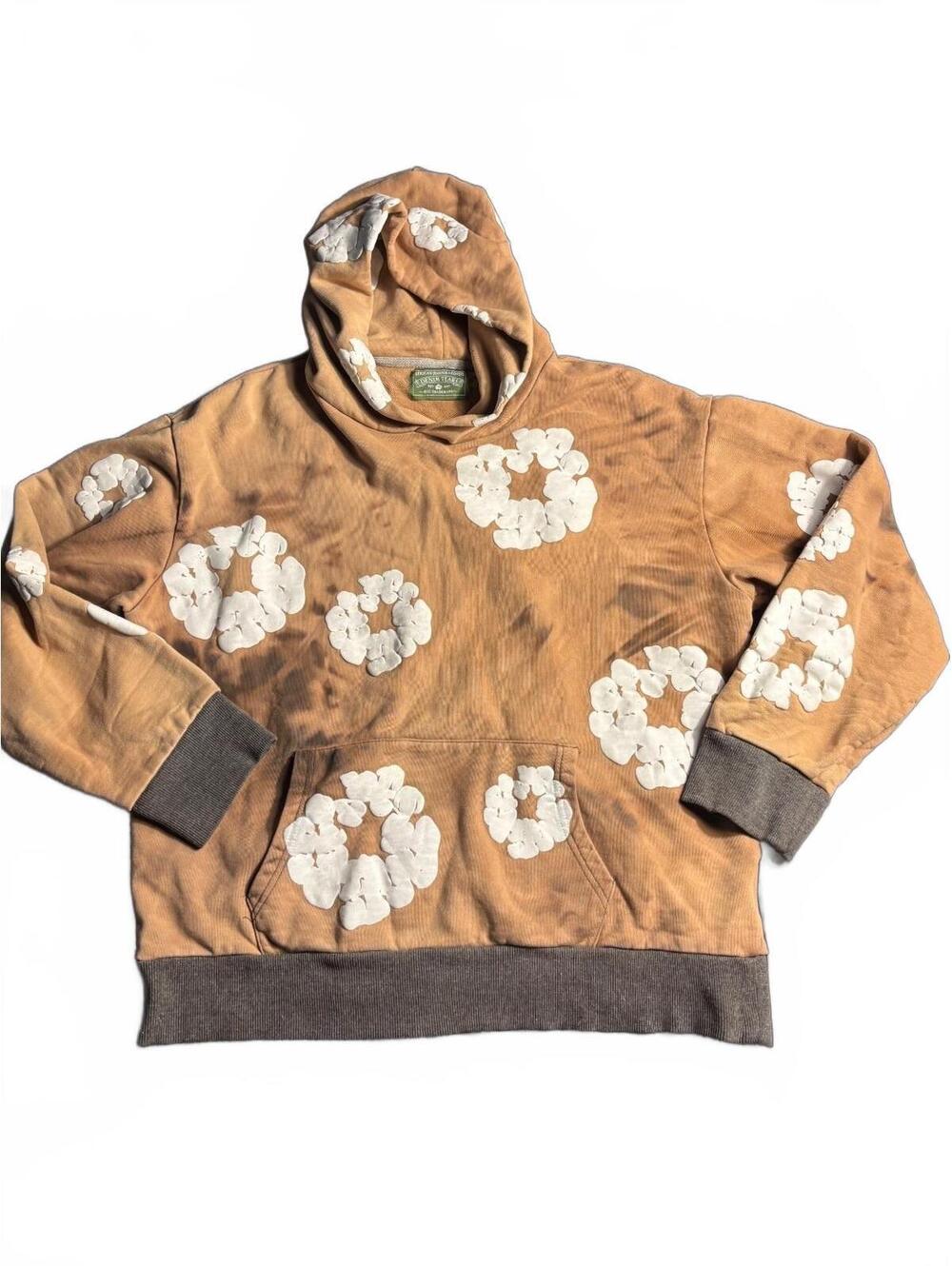 s  Denim Tears Cotton Wreath Hoodie XL Brown Distressed